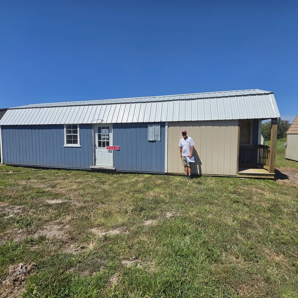 Lofted cabin on customer lot