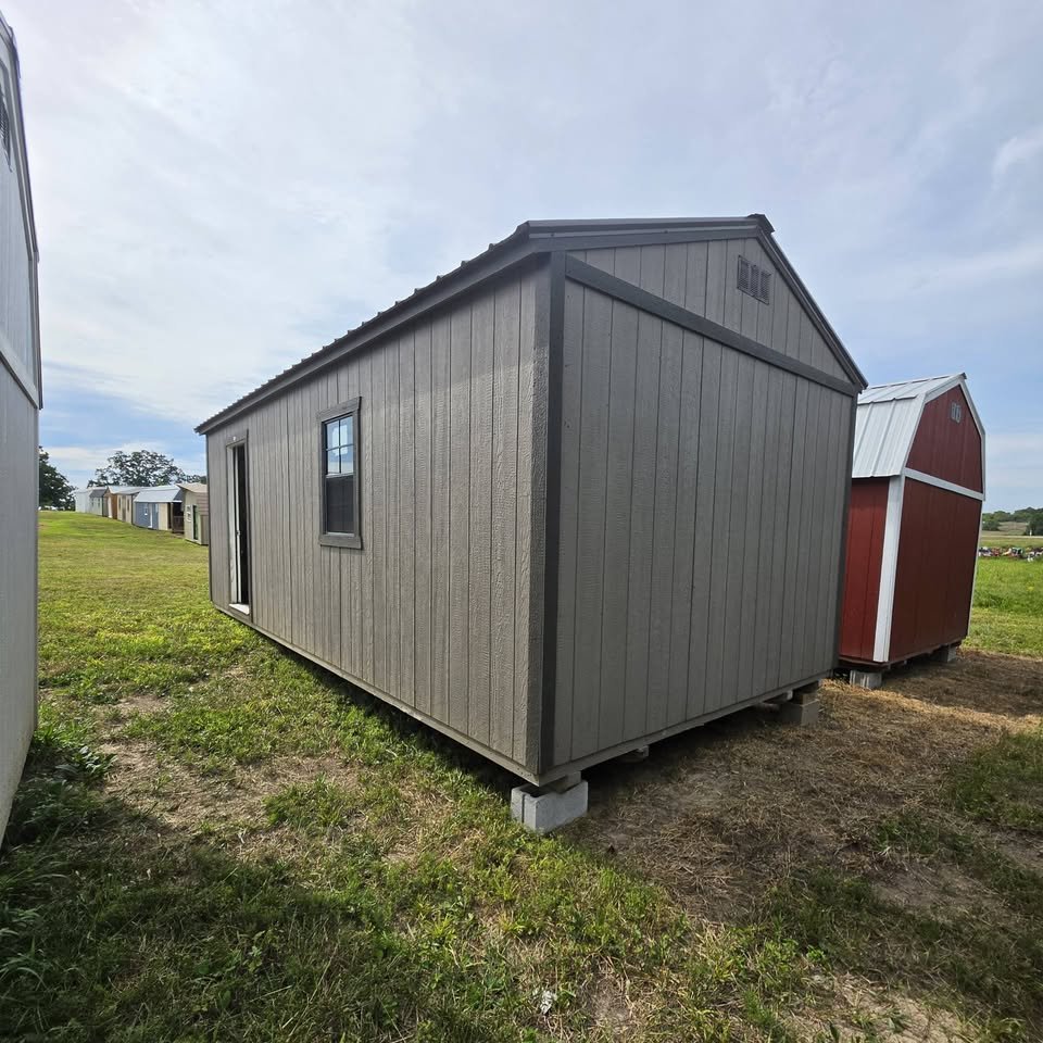 Utility shed on customer lot